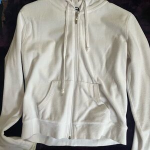 White Zip-Up Hoodie